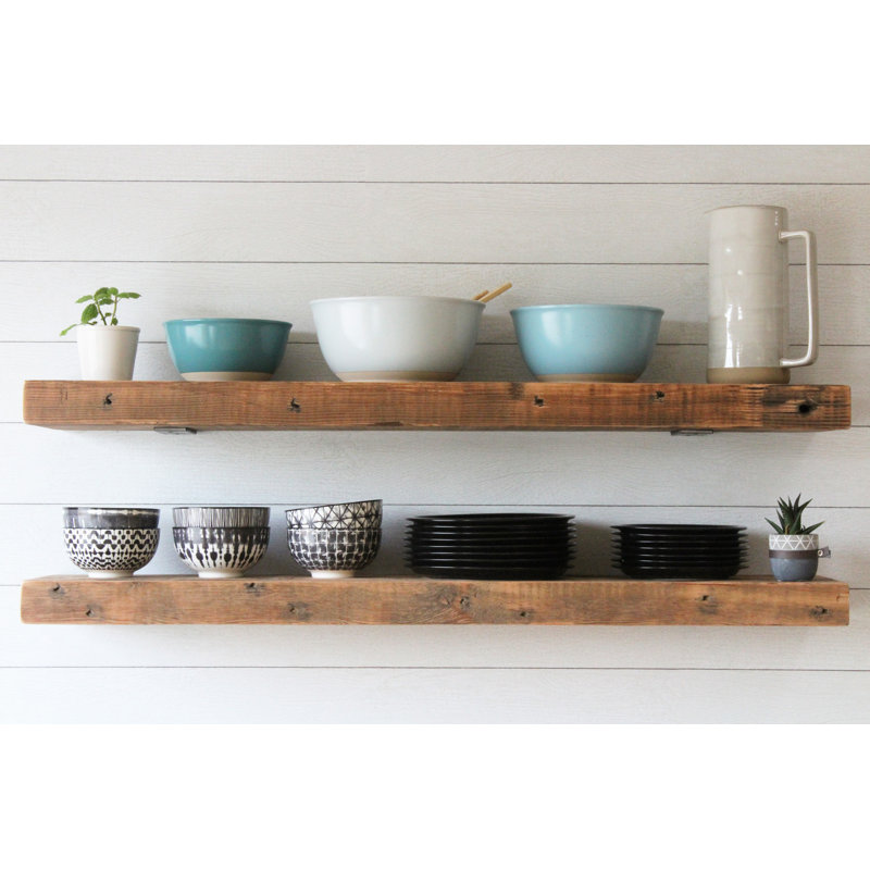 UrbanLegacy Reclaimed Barn Joist Deep Floating Shelves with Low Profile